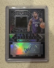 2023-24 Panini Obsidian Matrix Material Davion Mitchell PATCH AUTO /99