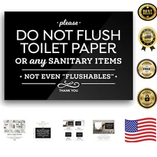 Chic Do Not Flush Toilet Paper Sign - Unique 4x6 Inch Woman-Owned Business Item