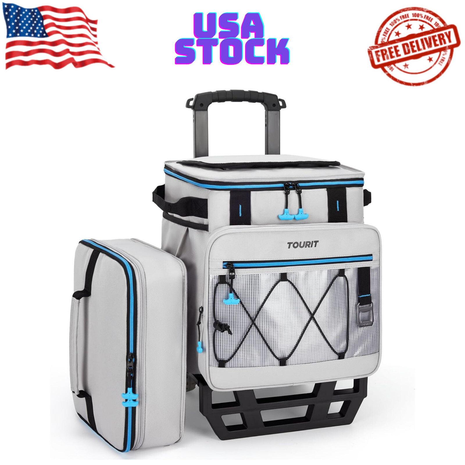 Detachable Double Deck Beach Cooler With Wheels
