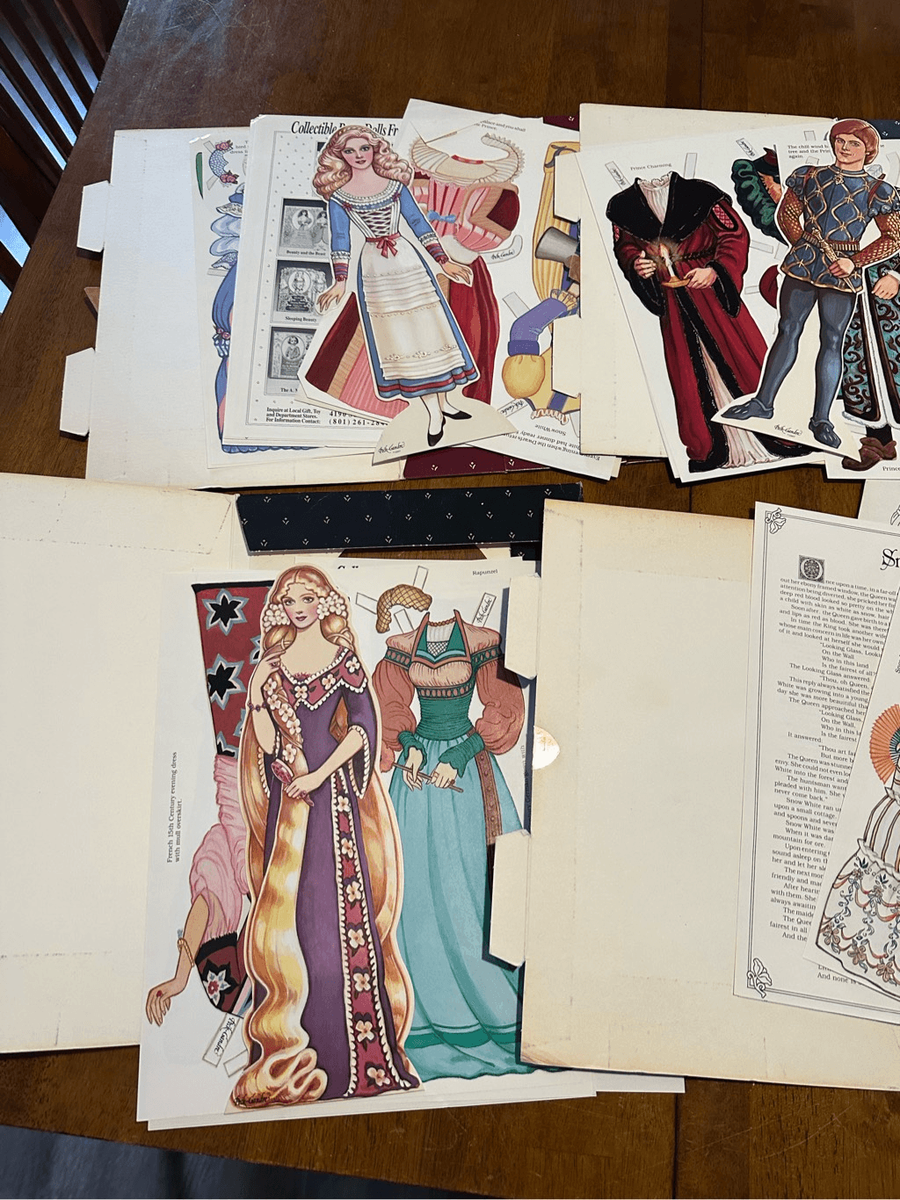 Vintage Enchanted Forest Princess Prince Paper Dolls USA Made Lot  display picture 1