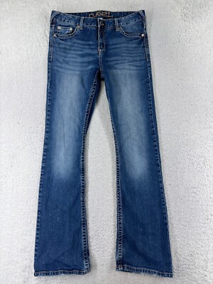 Rue 21 Pants Womens 27 Blue Denim Jeans Mid Rise Boot Medium Wash Cotton Blend