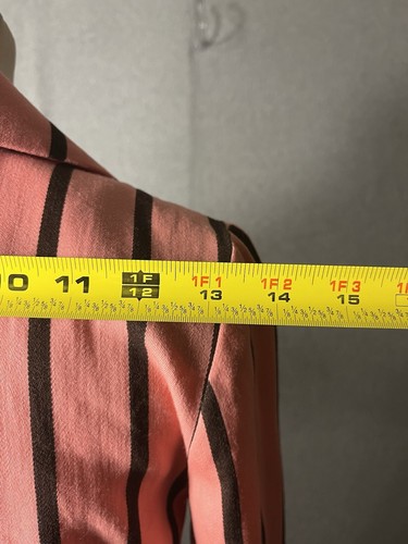 TIBI Blazer Jacket Women’s Sz 6 Wool Pink Black Stripe Fitted Vintage Flower - Bild 15 von 20