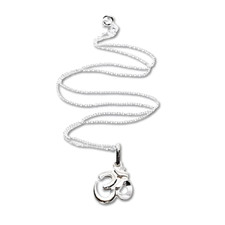 Om Pendant Necklace Hindu Yantra Blessed 925 Silver Silver Spiritual