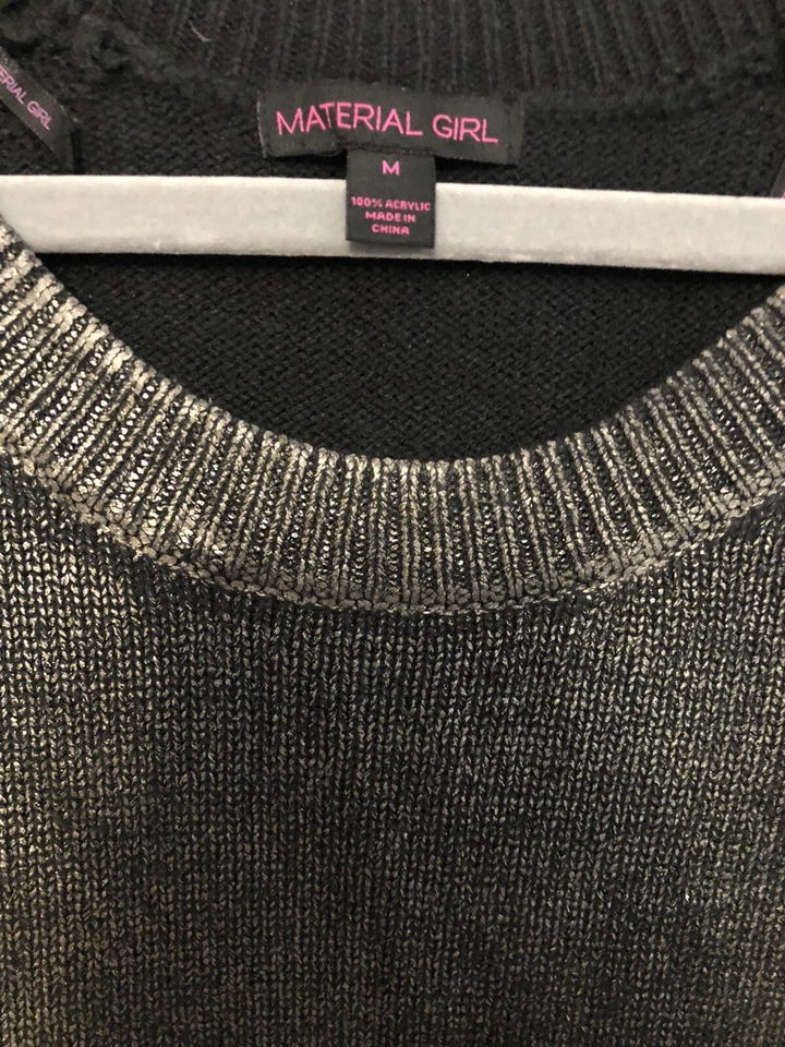Suéter Mujer Negro Dorado Acabado Metálico Material Niña Talla Mediana Foto 4 de 4