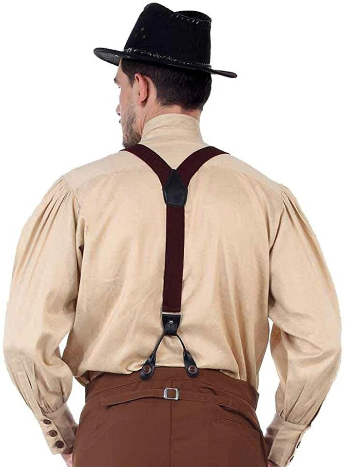 Shirt Steampunk Victorian Cosplay Costume Mens Seigneur Linen Gothic Shirt - Image 3 of 4