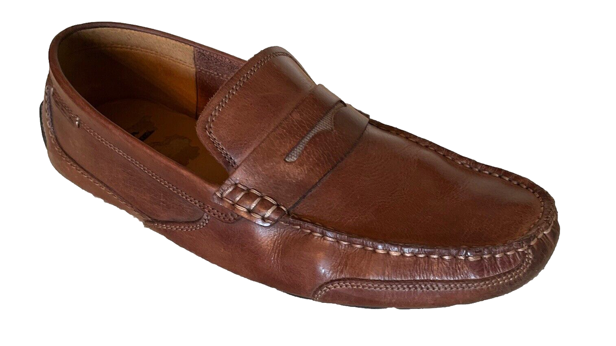 Clarks Mens Ashmont Way Cognac Leather Penny Driving Loafers  display picture 3