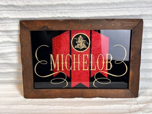 VINTAGE Michelob Beer Since 1896 13X19 Framed Mirror Bar Sign