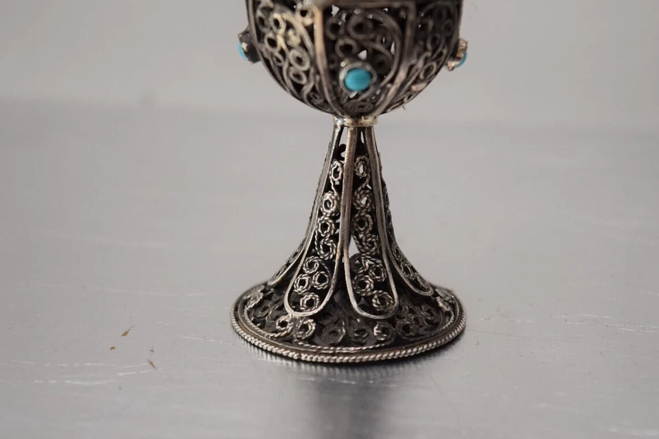 Huevo de plata calado leones león plata 79 g - plata zarista 84 idea de regalo de lujo Foto 2 de 4