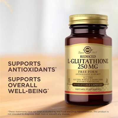 Solgar Reduced L-Glutathione 250 mg, 30 Vegetable Capsules