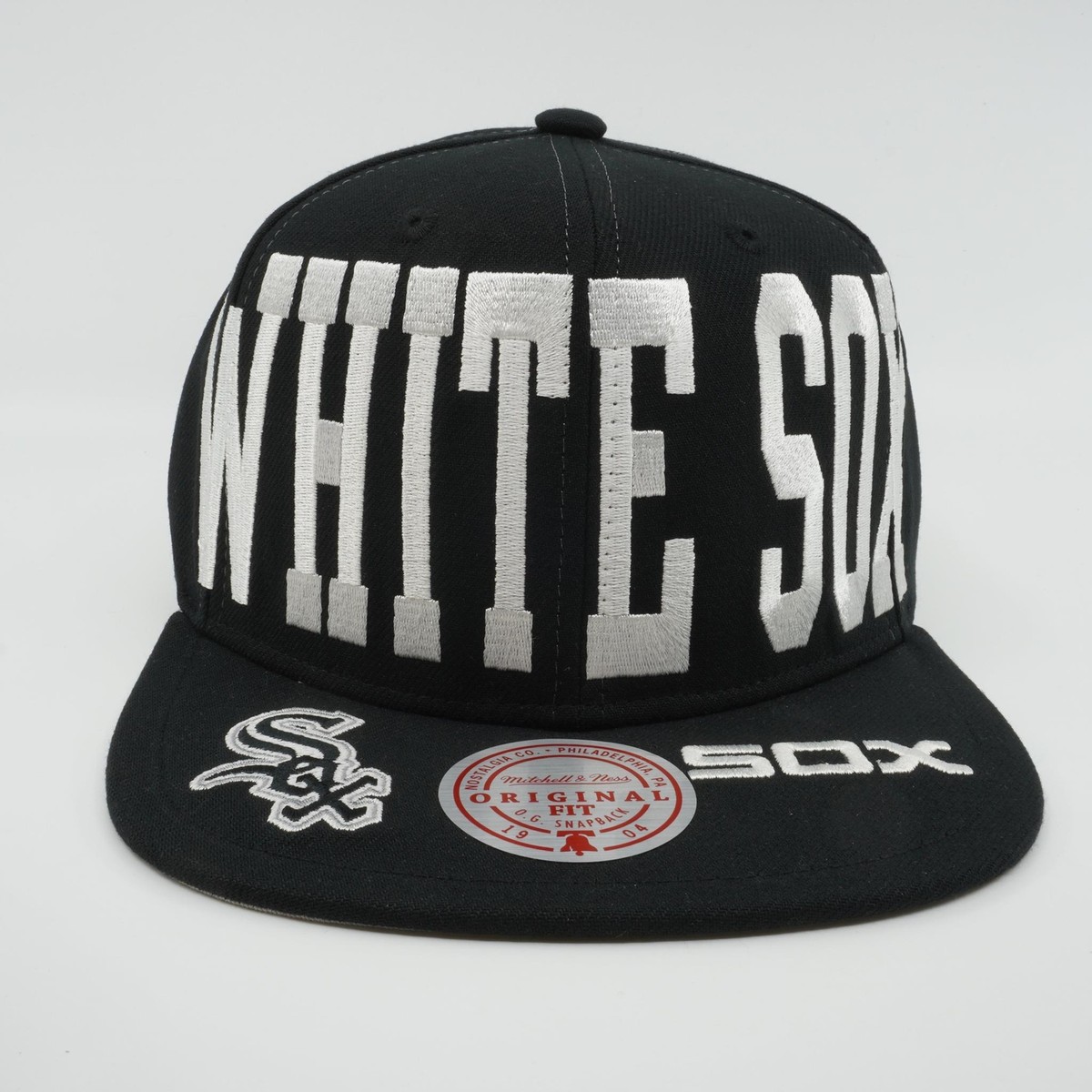 MENS MITCHELL & NESS MLB BIG TEXT 1 SNAPBACK WHITE SOX