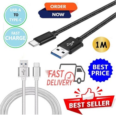 Neu Nylon PVC USB Typ C für Huawei P10 P10 Plus Sync & Ladekabel QUALITÄT