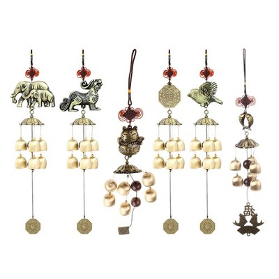 Bird Fish Wind Chimes with 6 Bells Soothing Melodic Tones for Indoor Outdoor