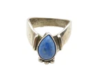 NAVAJO 925 Silver  Vintage Blue Jasper Tear Drop Band Ring Sz 7  RG13133