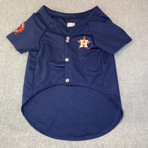 Pets First Houston Astros Dog Size Large Jersey Navy Blue MLB Baseball EUC