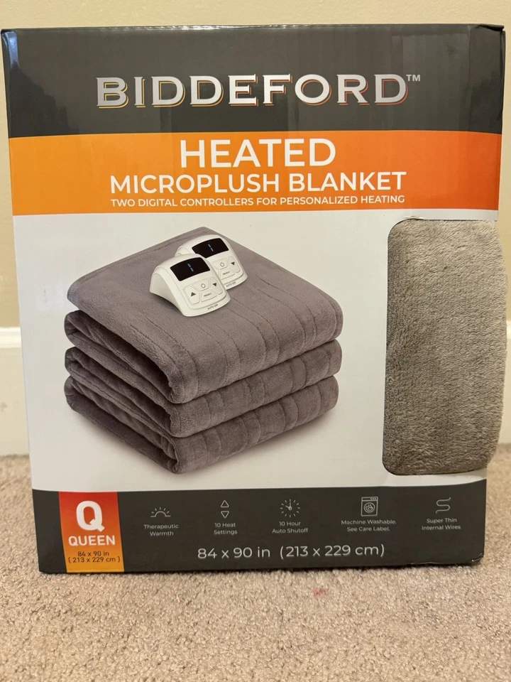 Biddeford Queen Taupe Heated Blanket - Image 2 of 2