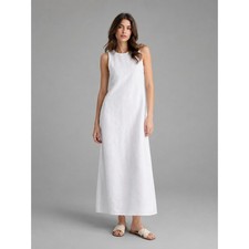 Madewell Denim Maxi Dress Womens Size 2 Seamed Keyhole Neck Tile White Airy NWT