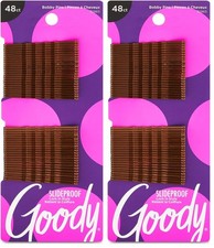 Goody SlideProof Bobby Pins - 48 Ct, Brunette Brown, High Gloss Bobby Hair Pins