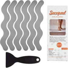 Anti Slip Shower Stickers, Adhesive Decals Safety Strips Scraper for Bath Tub, S