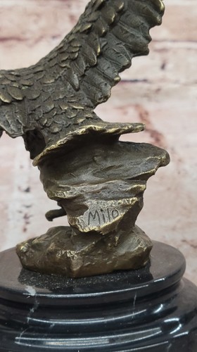 Rare Sculpture Large American Eagle by Milo. Finest USA casting Figure Bronze NR - Picture 9 of 10