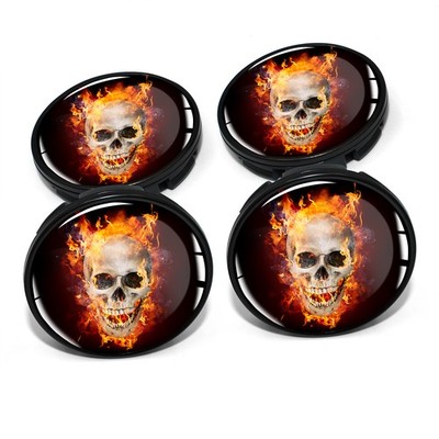 4er Set Nabendeckel 60mm Universal Felgendeckel Auto Felgen DM006 Skull flames
