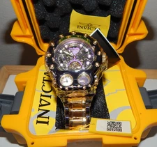 New INVICTA Automatic Reserve Magnum Tria Purple 52mm Watch 200m 43134 with Case