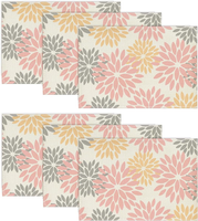 Blumen Rosa Dahlien FrüHling Platzsets 6Er Set, 30X45Cm Sommer Urlaub Tischsets