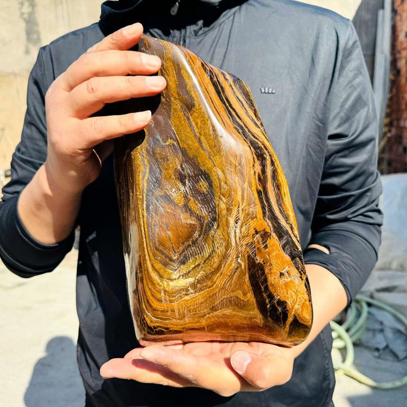 12.65LB Natural Tiger Eye Crystal Stone Freeform Polished Healing Decor