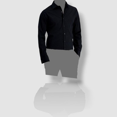 Alfani Men's Slim-Fit Stretch Black French-Cuff Dress Shirt Size 17-17.5 36-37
