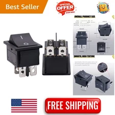 High Durability DPST Rocker Switch 2Pcs | 10A/125V, 6A/250V | Installation Ready