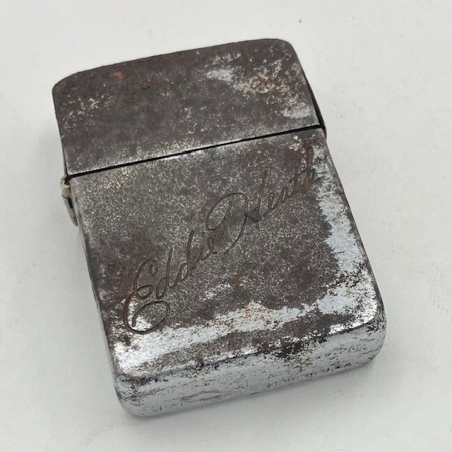 Vintage Zippo 1941 Chrome Plated Steel 4-Barrel Hinge Round 
