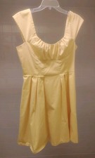 Yellow Lined Calvin Klein Short Summer Dress Sz M ~ Going Out Of Business Sale 