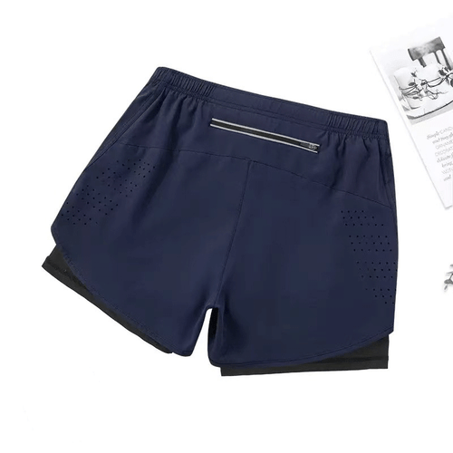 Mens Running Shorts Quick-Drying Fitness Black Double Layer Shorts Men Sport uk - Picture 20 of 22