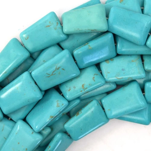 25mm blue turquoise ladder beads 16" strand
