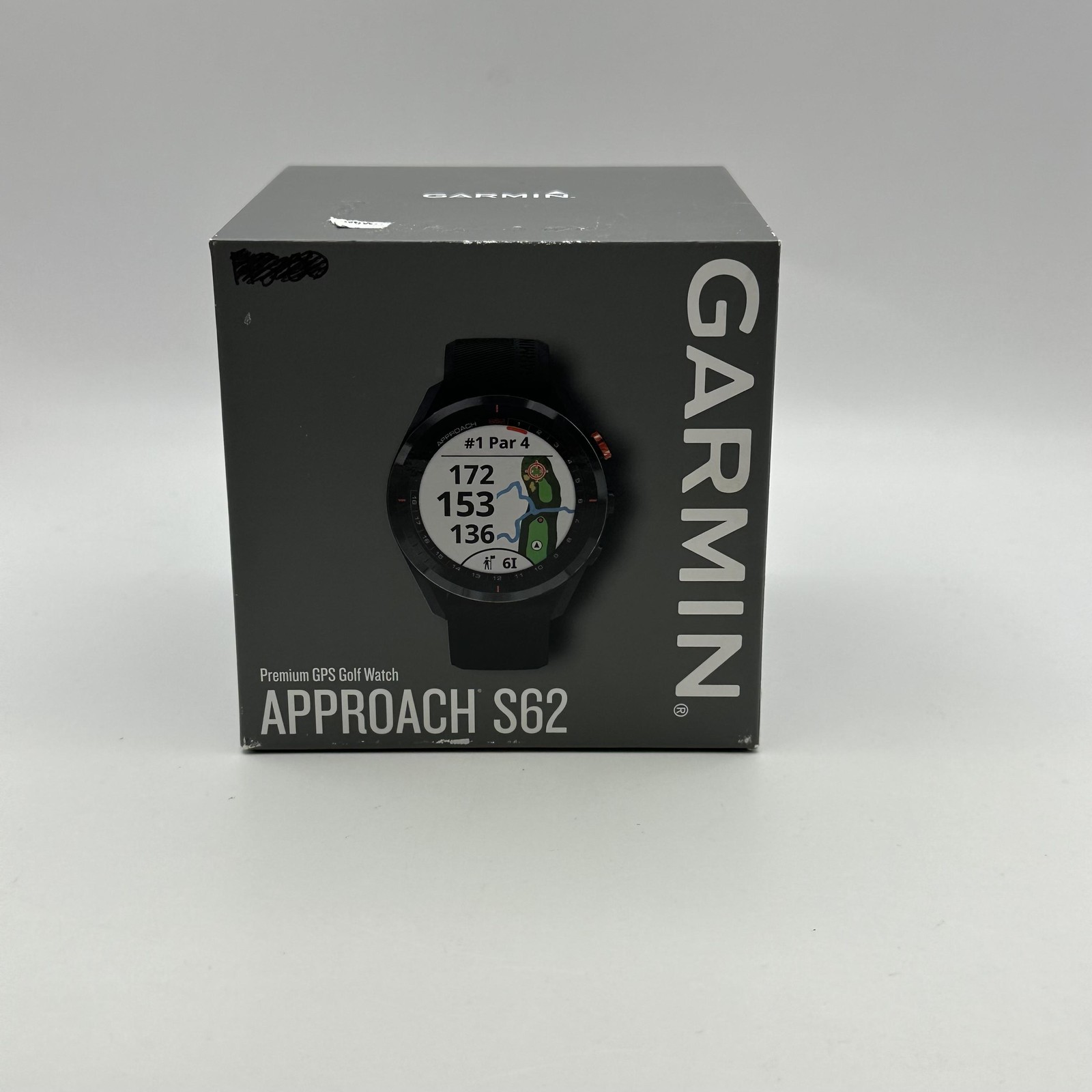 Garmin Approach S62 47mm GPS Golf Watch Black Silicone Band New-image