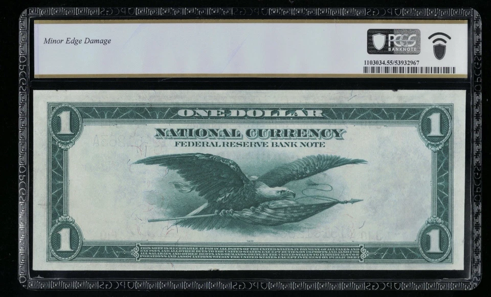 SC 1918 $1 Fr.739 Kansas City, MO FRBN PCGS 55 About UNC (263A) - Image 2 of 3