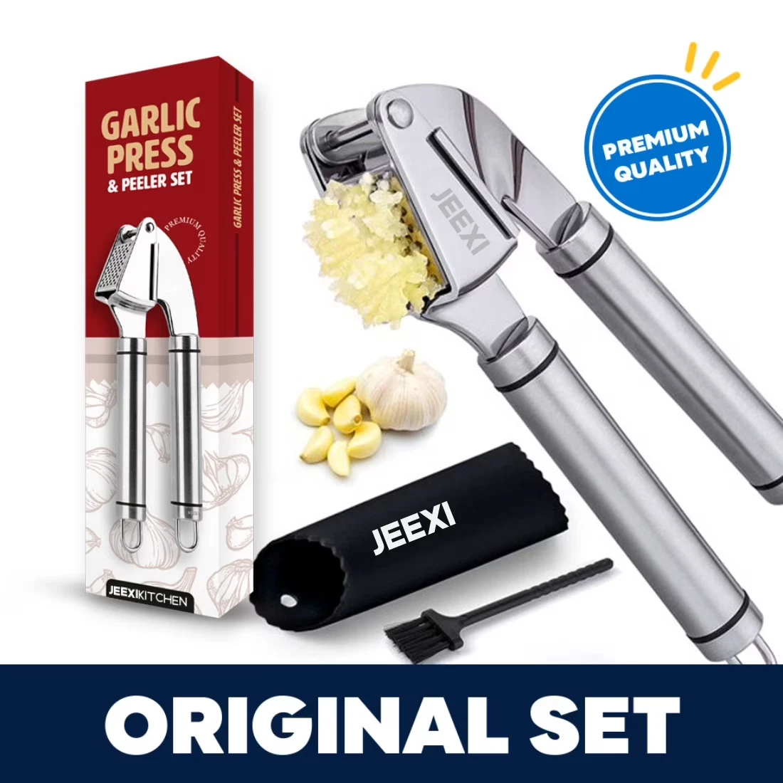 Garlic Press Set, Stainless Steel Mincer [Premium], Crusher & Peeler & Brush Set
Opens in a new wind