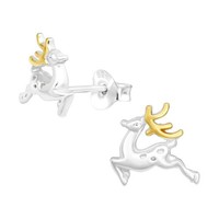 Ohrstecker Rentier Elch Ohrringe Silber 925 Weihnachten Geschenk Kinder Damen