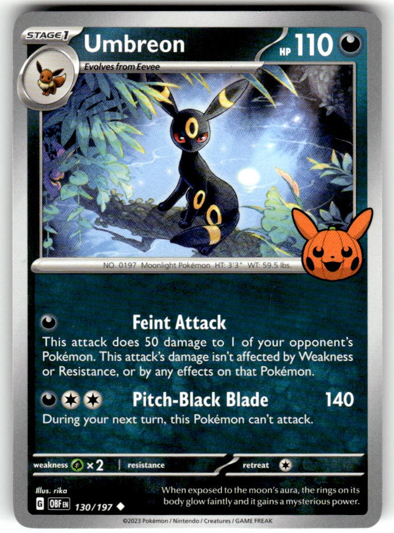 Umbreon 130/197 Uncommon Trick or Trade BOOster 2024 Pokemon NM
