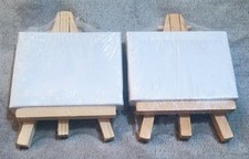 2 x Mini Artist Canvas On Easel  Brand New Sealed 9cm X 7cm