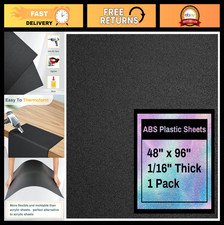 48" x 96" Black ABS Plastic Sheet - Thick, Flexible, Textured DIY Panel for Home