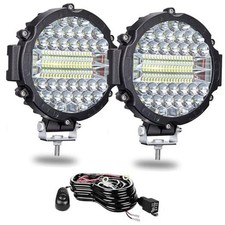 7 Inch Round Led Light Bar 201w Round Led Offroad Lights 2pcs Blackwiring