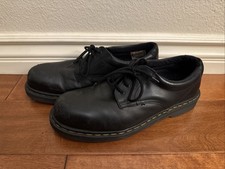 Vintage Dr Martens Oxford Lace Up Leather Shoes Men Size 9 Black Made In England