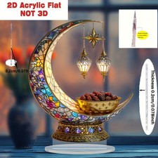 Ramadan Festival 2D Acrylic Moon Castle Craft Ornament Muslim Home Party Gifts