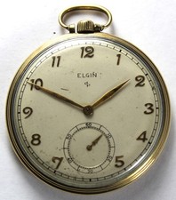1949 Elgin Grade 546 10s 15j 10k Rolled Gold Plate RGP Pocket Watch - Runs