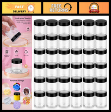 36 Pack 2 OZ Plastic Jars with Lids - BPA Free, Reusable, Clear Cosmetic Contain