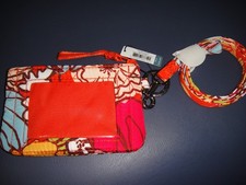 VERA BRADLEY LIGHTEN UP ZIP ID LANYARD in the "MIDDAY GARDEN" NWT 49