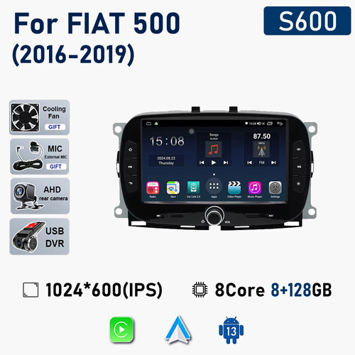 Per Fiat 500 2008-2015 Android Autoradio GPS Multimedia Lettore Video Schermo - Foto 39 di 39
