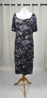 David Emanuel lila Eleganz Kleid UK 24 UVP £35 LN061 NN 14