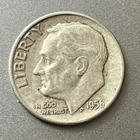 LIGHTLY CIRCULATED 1956 ROOSEVELT DIME. 90% SILVER. A NICE 70 YEAR OLD COIN.