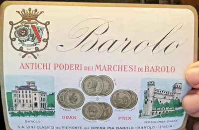 Barolo wine label of the Marchesi di Barolo and Serralunga d'Alba farms-3231